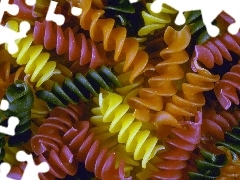 Fusilli, color, macaroni
