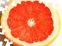 half, red grapefruit