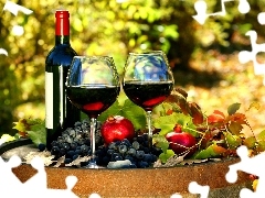 grapes, Wine, apples