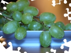 plate, green ones, Grapes