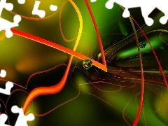 graphics, abstraction, green ones, background, lines