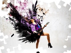 Graphics. Female, Guitar
