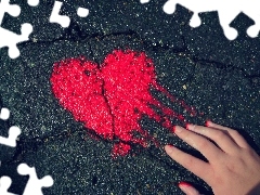 hand, Heart, concrete
