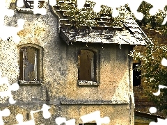 ruin, Old car, house
