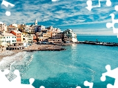 Italy, Town, Houses, sea