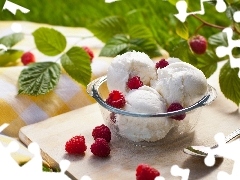 ice cream, Raspberries