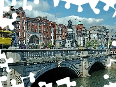 panorama, bridge, Ireland, town