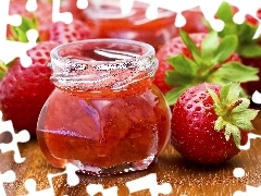 Jam, strawberries, jar