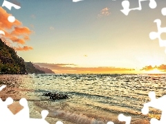 Kauai, sea, sun, Aloha State Hawaje, rays, Beaches