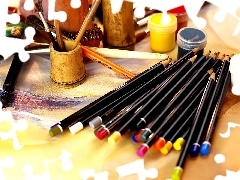 kit, crayons, Paints