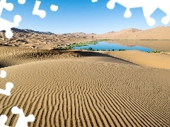 lake, Desert, Dunes