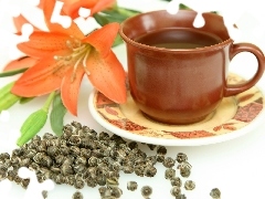 Lily, cup, leaves, tea, Collapsed, tea
