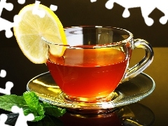Lemon, cup, tea