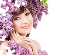 lilac, Women, Flowers