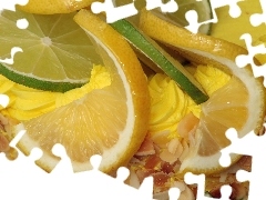 limes, slices, lemons