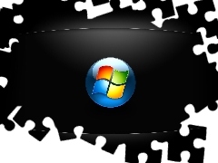 windows, screen, logo, Black