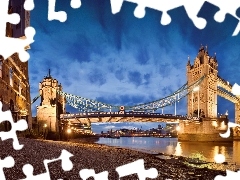 London, England, Tower Bridge, panorama, River