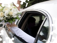 bouquet, hand, marriage, Automobile