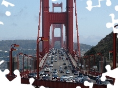 motion, street, Golden Gate, cars, bridge