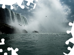 birds, waterfall, Niagara Falls