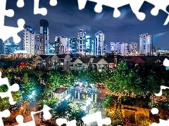 Szanghai, Town, Night, China