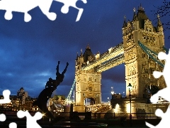 bridge, London, Night, Tower Bridge