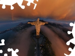 clouds, Fog, Rio de Janeiro, Statue of Christ the Redeemer, Brazil