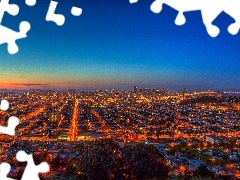 San Francisco, Night, panorama, Town