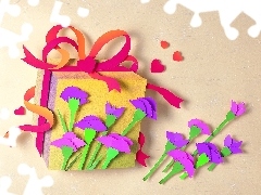 Flowers, Present, Papier Art, cloves