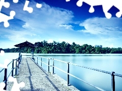 Sky, viewes, pier, trees