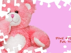 Fur, teddy bear, Pink