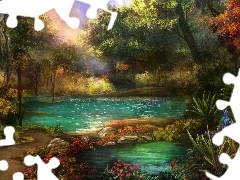pond, picture, by
