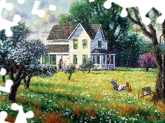 house, Swing, Randy Van Beek, Garden