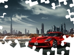 Red, Sport, Burj Khalifa, Automobile, Viper, Dubaj, Town, Dodge
