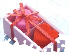 ribbon, Box, hearts