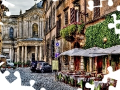 Houses, Restaurant, Rome, Street