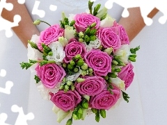 roses, marriage, young, bouquet, lady