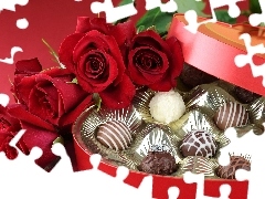 roses, Chocolates, package