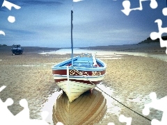 Sand, Boat, hawser