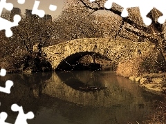 sepia, bridge, River