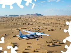 Desert, plane, Sky, flying