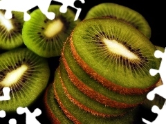 slices, fruit, kiwi