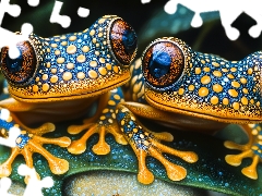 speckled, graphics, Frogs