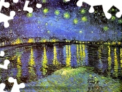 Starry, Vincent Van Gogh, by, Rhone, Night, Starryrhone