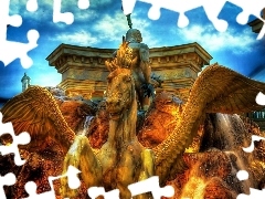 Pegasus, fountain, Statue monument