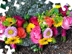 color, flowers, Stone, bouquets