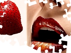 lips, lipstick, Strawberry, red hot