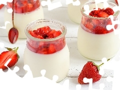 strawberry, dessert, vanilla