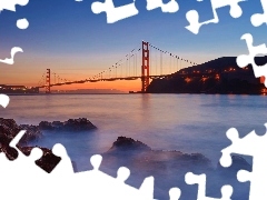 The Golden Gate Bridge, River, Great Sunsets