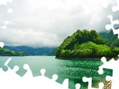 emerald, lake, Switzerland, mountain